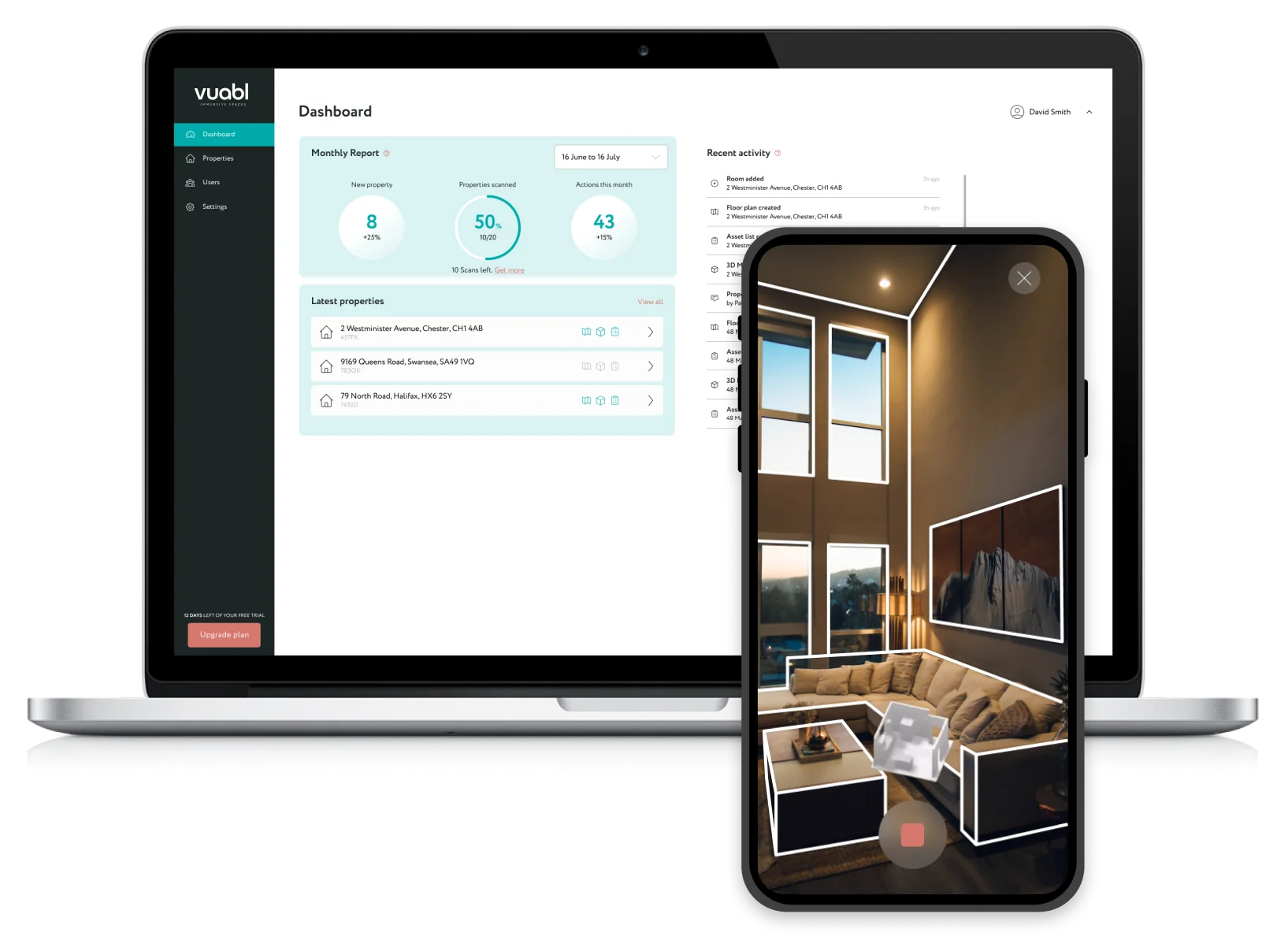 Vuabl on Laptop and iPhone